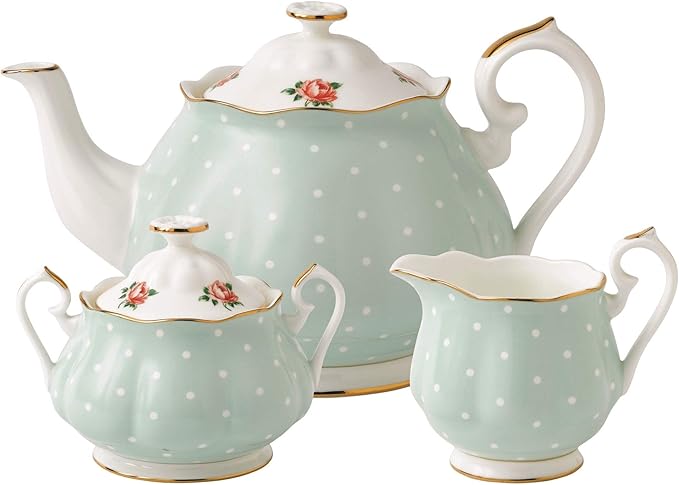 Royal Albert New Country Roses Polka Rose Tea Set, 3-Piece