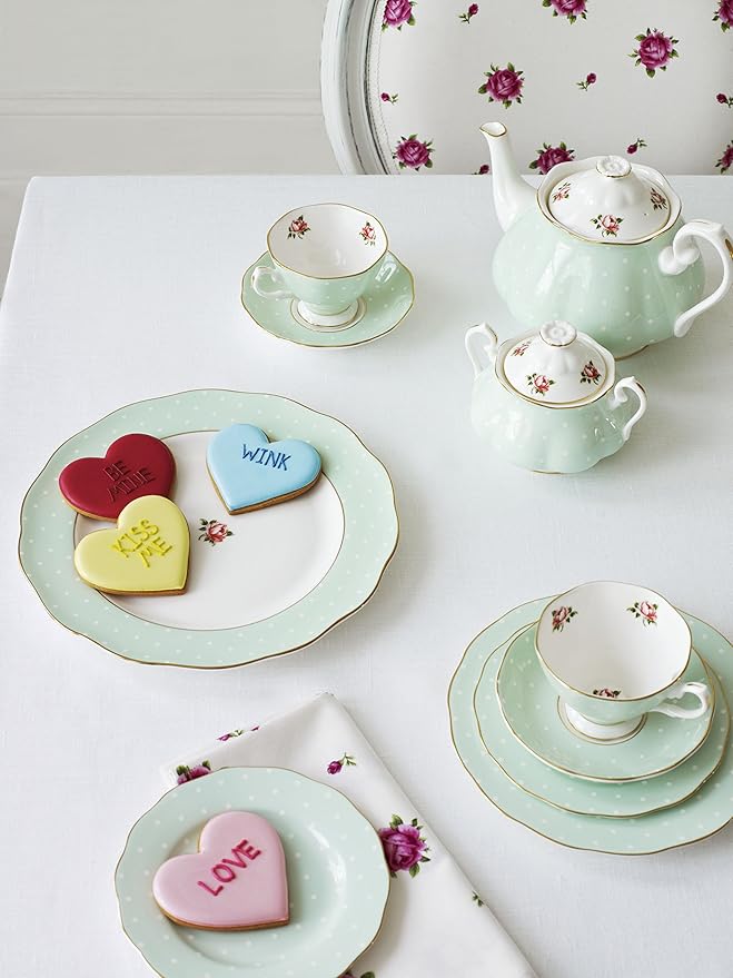 Royal Albert New Country Roses Polka Rose Tea Set, 3-Piece