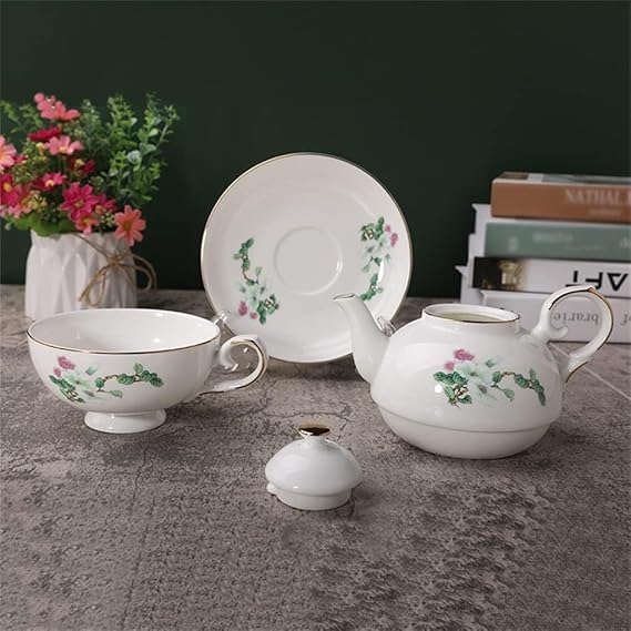 Ceramic Tea Set with Soft Porcelain Mug Creative Set for Mother and Child