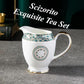 Chinese Bone China Coffee Tea Set, Retro Floral Tea Gift Set, Suitable for Christmas, Father'S Day, Birthday, Halloween Party Gifts (Sapphire Tea Set)